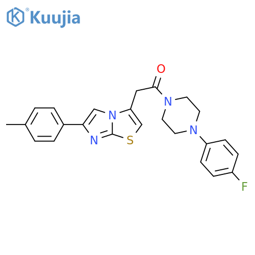 1-4-(4-fluorophenyl)piperazin-1-yl-2-6-(4-methylphenyl)imidazo2,1-b1,3thiazol-3-ylethan-1-one structure