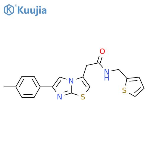 2-6-(4-methylphenyl)imidazo2,1-b1,3thiazol-3-yl-N-(thiophen-2-yl)methylacetamide structure