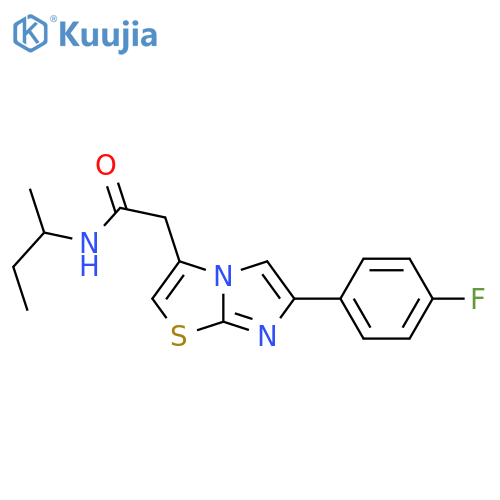 N-(butan-2-yl)-2-6-(4-fluorophenyl)imidazo2,1-b1,3thiazol-3-ylacetamide structure