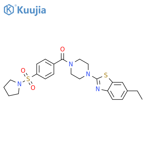 6-ethyl-2-{4-4-(pyrrolidine-1-sulfonyl)benzoylpiperazin-1-yl}-1,3-benzothiazole structure