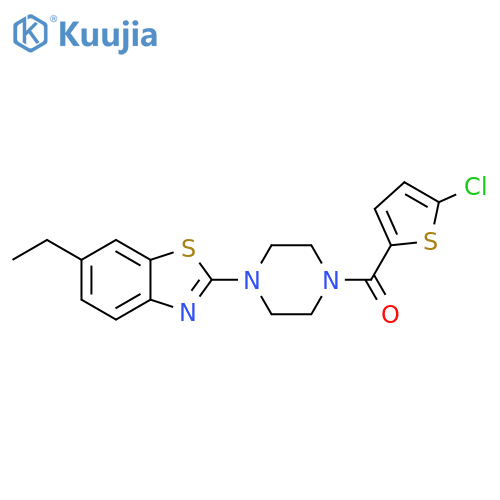 2-4-(5-chlorothiophene-2-carbonyl)piperazin-1-yl-6-ethyl-1,3-benzothiazole structure