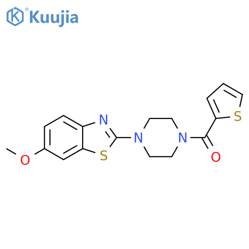 6-methoxy-2-4-(thiophene-2-carbonyl)piperazin-1-yl-1,3-benzothiazole structure