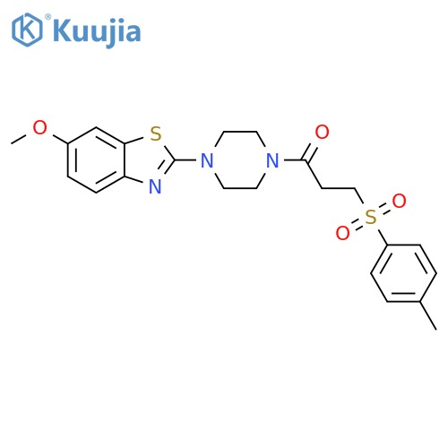 1-4-(6-methoxy-1,3-benzothiazol-2-yl)piperazin-1-yl-3-(4-methylbenzenesulfonyl)propan-1-one structure