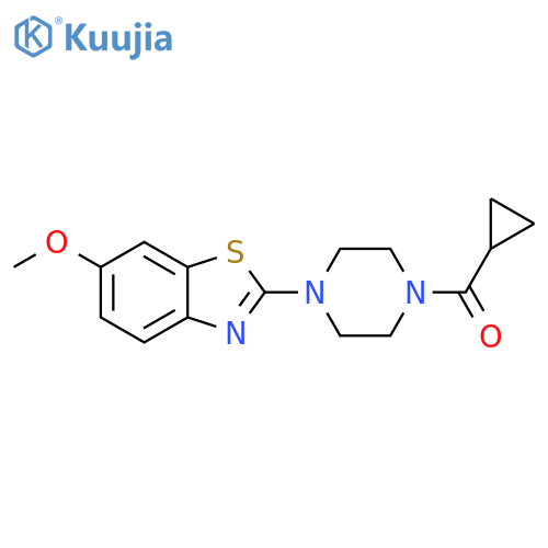 2-(4-cyclopropanecarbonylpiperazin-1-yl)-6-methoxy-1,3-benzothiazole structure