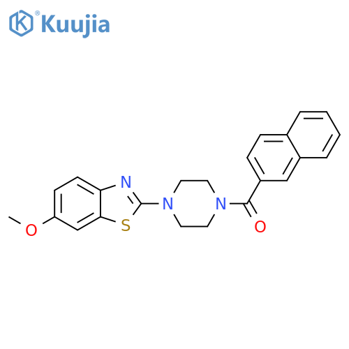 6-methoxy-2-4-(naphthalene-2-carbonyl)piperazin-1-yl-1,3-benzothiazole structure