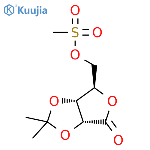 (3R,4R,5R)-4,5-dihydro-3,4-(O,O)-isopropylidene-5-mesyloxymethyl-2-(3H)-furanone structure