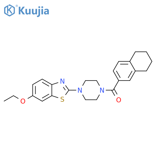 6-ethoxy-2-4-(5,6,7,8-tetrahydronaphthalene-2-carbonyl)piperazin-1-yl-1,3-benzothiazole structure
