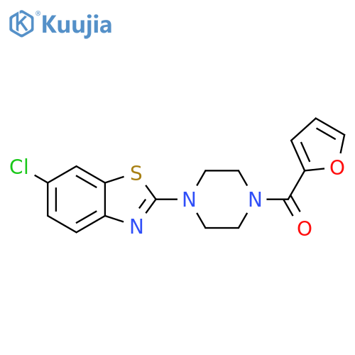 6-chloro-2-4-(furan-2-carbonyl)piperazin-1-yl-1,3-benzothiazole structure