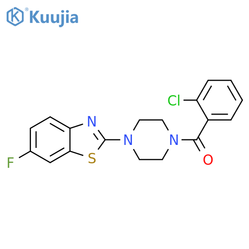 2-4-(2-chlorobenzoyl)piperazin-1-yl-6-fluoro-1,3-benzothiazole structure