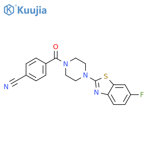 4-4-(6-fluoro-1,3-benzothiazol-2-yl)piperazine-1-carbonylbenzonitrile structure