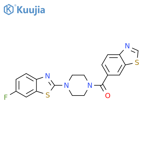 2-4-(1,3-benzothiazole-6-carbonyl)piperazin-1-yl-6-fluoro-1,3-benzothiazole structure