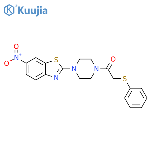1-4-(6-nitro-1,3-benzothiazol-2-yl)piperazin-1-yl-2-(phenylsulfanyl)ethan-1-one structure