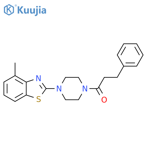 1-4-(4-methyl-1,3-benzothiazol-2-yl)piperazin-1-yl-3-phenylpropan-1-one structure
