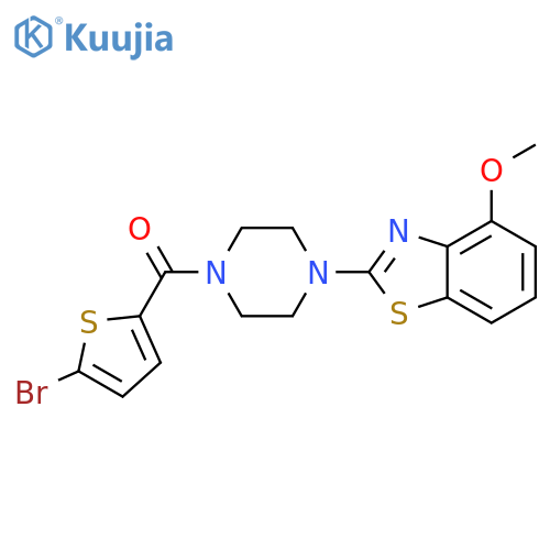 2-4-(5-bromothiophene-2-carbonyl)piperazin-1-yl-4-methoxy-1,3-benzothiazole structure