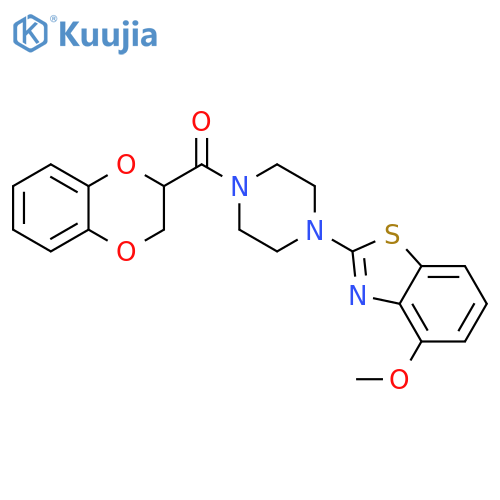 2-4-(2,3-dihydro-1,4-benzodioxine-2-carbonyl)piperazin-1-yl-4-methoxy-1,3-benzothiazole structure