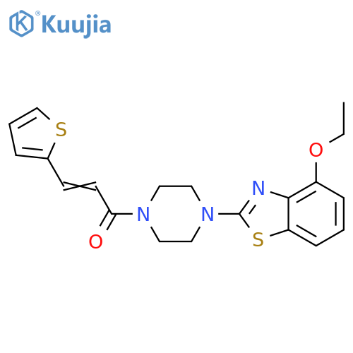 (2E)-1-4-(4-ethoxy-1,3-benzothiazol-2-yl)piperazin-1-yl-3-(thiophen-2-yl)prop-2-en-1-one structure