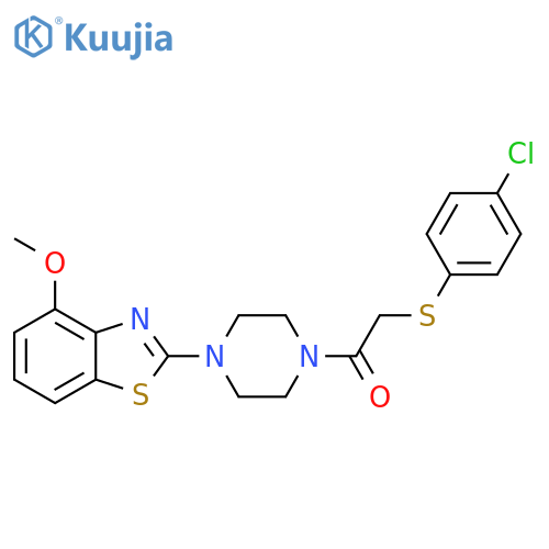2-(4-chlorophenyl)sulfanyl-1-4-(4-methoxy-1,3-benzothiazol-2-yl)piperazin-1-ylethan-1-one structure