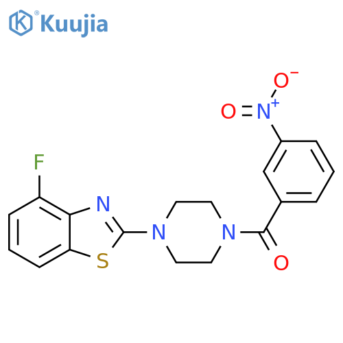 4-fluoro-2-4-(3-nitrobenzoyl)piperazin-1-yl-1,3-benzothiazole structure