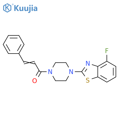 (2E)-1-4-(4-fluoro-1,3-benzothiazol-2-yl)piperazin-1-yl-3-phenylprop-2-en-1-one structure