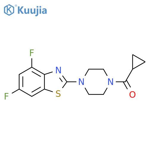 2-(4-cyclopropanecarbonylpiperazin-1-yl)-4,6-difluoro-1,3-benzothiazole structure