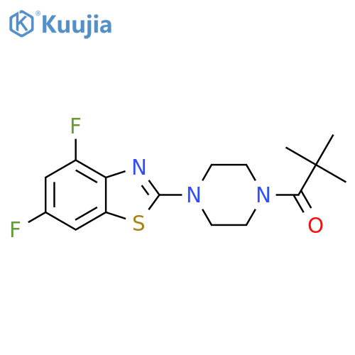1-4-(4,6-difluoro-1,3-benzothiazol-2-yl)piperazin-1-yl-2,2-dimethylpropan-1-one structure