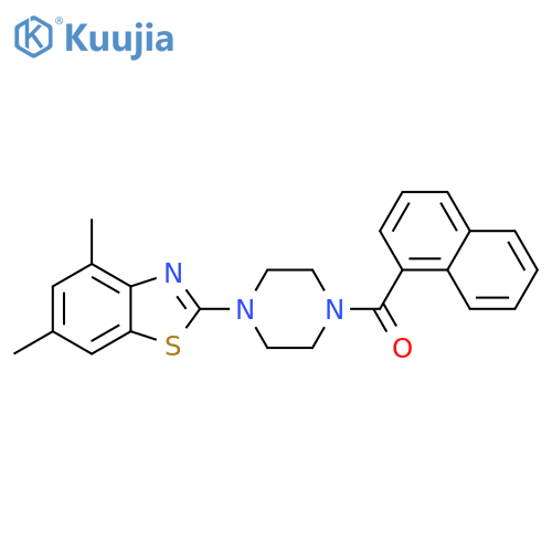 4,6-dimethyl-2-4-(naphthalene-1-carbonyl)piperazin-1-yl-1,3-benzothiazole structure