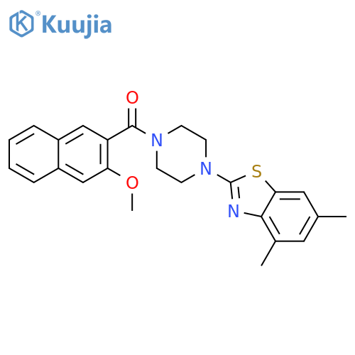 2-4-(3-methoxynaphthalene-2-carbonyl)piperazin-1-yl-4,6-dimethyl-1,3-benzothiazole structure