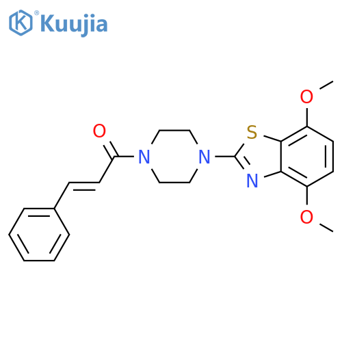 (2E)-1-4-(4,7-dimethoxy-1,3-benzothiazol-2-yl)piperazin-1-yl-3-phenylprop-2-en-1-one structure
