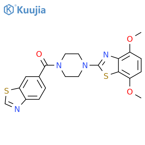 2-4-(1,3-benzothiazole-6-carbonyl)piperazin-1-yl-4,7-dimethoxy-1,3-benzothiazole structure