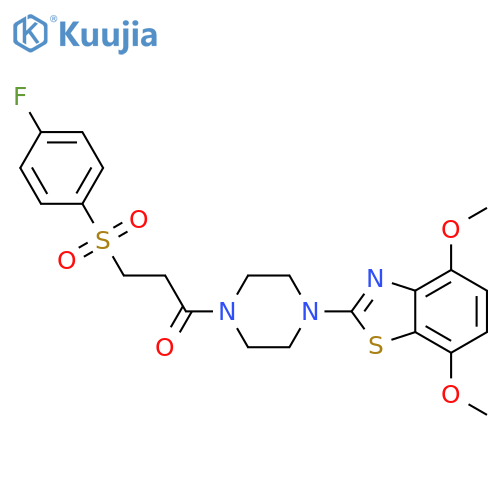 1-4-(4,7-dimethoxy-1,3-benzothiazol-2-yl)piperazin-1-yl-3-(4-fluorobenzenesulfonyl)propan-1-one structure