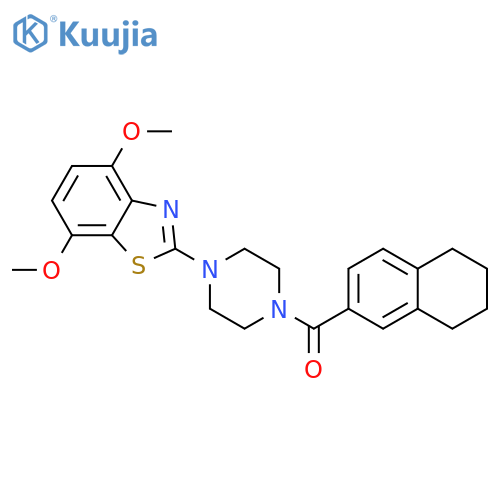 4,7-dimethoxy-2-4-(5,6,7,8-tetrahydronaphthalene-2-carbonyl)piperazin-1-yl-1,3-benzothiazole structure