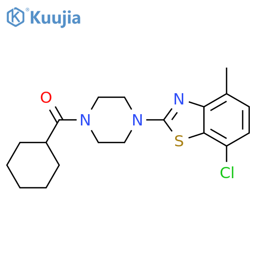 7-chloro-2-(4-cyclohexanecarbonylpiperazin-1-yl)-4-methyl-1,3-benzothiazole structure