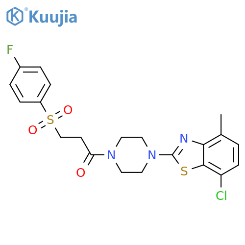 1-4-(7-chloro-4-methyl-1,3-benzothiazol-2-yl)piperazin-1-yl-3-(4-fluorobenzenesulfonyl)propan-1-one structure