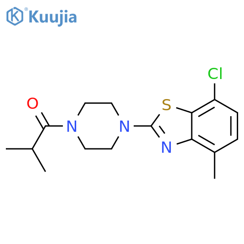 1-4-(7-chloro-4-methyl-1,3-benzothiazol-2-yl)piperazin-1-yl-2-methylpropan-1-one structure