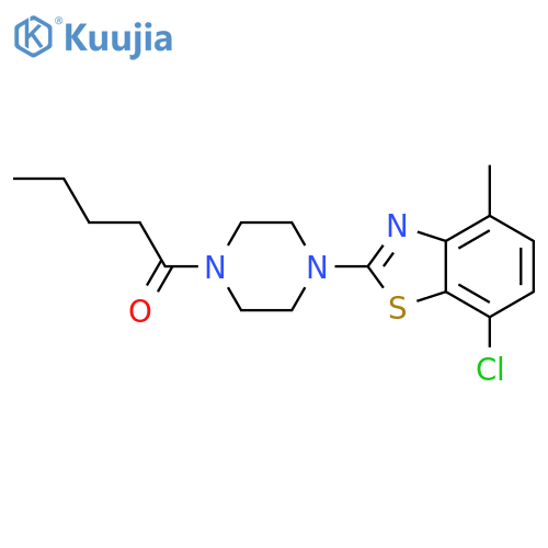 1-4-(7-chloro-4-methyl-1,3-benzothiazol-2-yl)piperazin-1-ylpentan-1-one structure