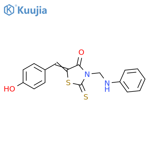 4-Thiazolidinone,5-[(4-hydroxyphenyl)methylene]-3-[(phenylamino)methyl]-2-thioxo- structure