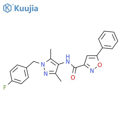 <br>5-Phenyl-isoxazole-3-carboxylic acid [1-(4-fluoro-benzyl)-3,5-dimethyl-1H-p yrazol-4-yl]-amide structure