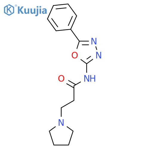 1-Pyrrolidinepropanamide, N-(5-phenyl-1,3,4-oxadiazol-2-yl)- structure