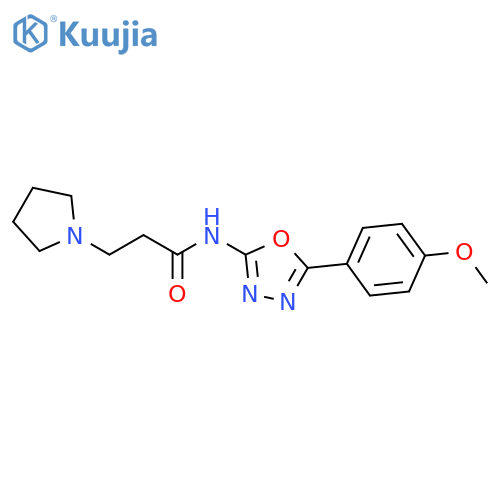 1-Pyrrolidinepropanamide, N-[5-(4-methoxyphenyl)-1,3,4-oxadiazol-2-yl]- structure