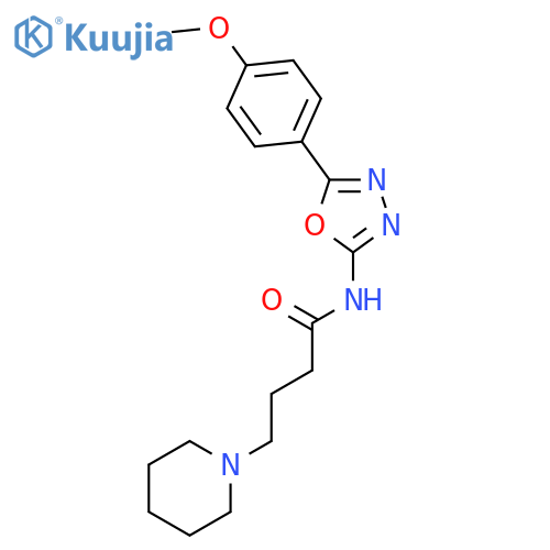 1-Piperidinebutanamide, N-[5-(4-methoxyphenyl)-1,3,4-oxadiazol-2-yl]- structure