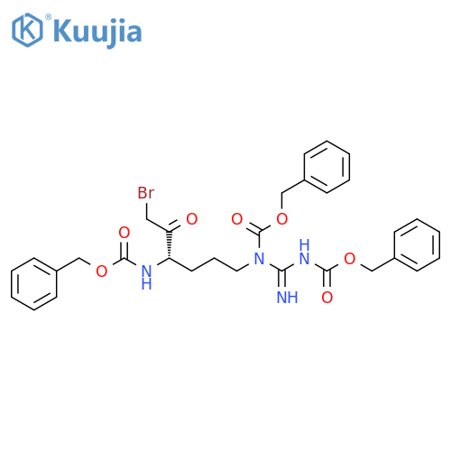 2-Oxa-4,6,11-triazadodecan-12-oic acid, 10-(bromoacetyl)-5-imino-3-oxo-1-phenyl-6-[(phenylmethoxy)carbonyl]-, phenylmethyl ester, (S)- (9CI) structure