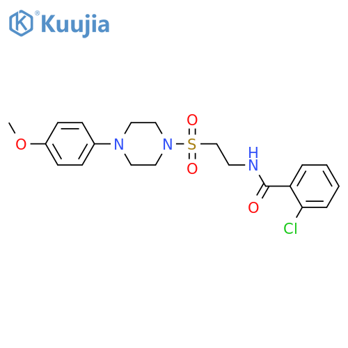 2-chloro-N-(2-{4-(4-methoxyphenyl)piperazin-1-ylsulfonyl}ethyl)benzamide structure