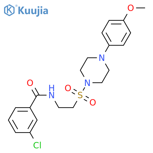 3-chloro-N-(2-{4-(4-methoxyphenyl)piperazin-1-ylsulfonyl}ethyl)benzamide structure