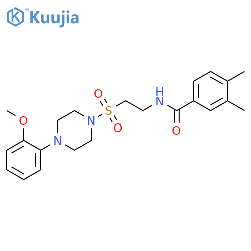 N-(2-{4-(2-methoxyphenyl)piperazin-1-ylsulfonyl}ethyl)-3,4-dimethylbenzamide structure