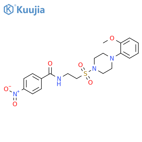 N-(2-{4-(2-methoxyphenyl)piperazin-1-ylsulfonyl}ethyl)-4-nitrobenzamide structure