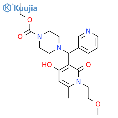 ethyl 4-{4-hydroxy-1-(2-methoxyethyl)-6-methyl-2-oxo-1,2-dihydropyridin-3-yl(pyridin-3-yl)methyl}piperazine-1-carboxylate structure