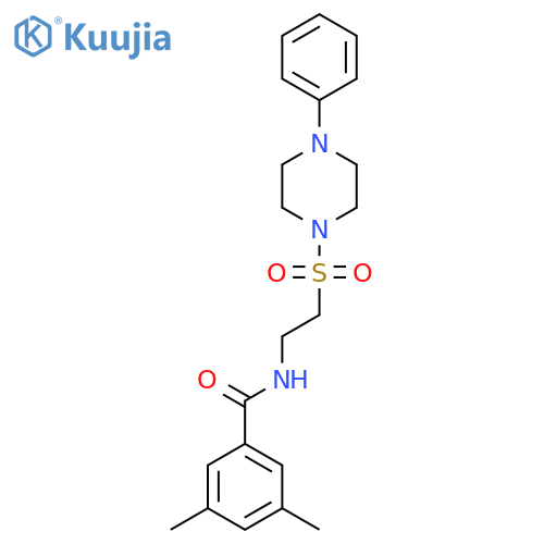 3,5-dimethyl-N-{2-(4-phenylpiperazin-1-yl)sulfonylethyl}benzamide structure