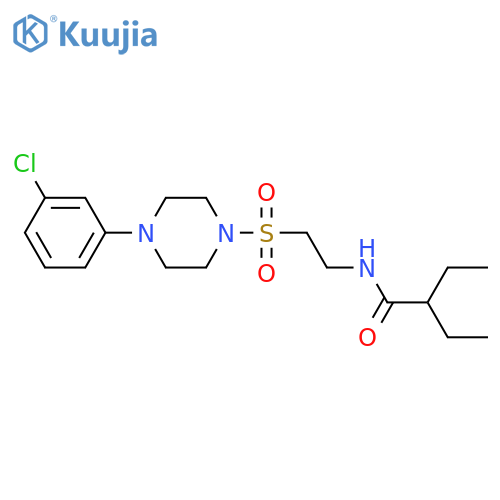 N-(2-{4-(3-chlorophenyl)piperazin-1-ylsulfonyl}ethyl)-2-ethylbutanamide structure