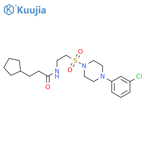 N-(2-{4-(3-chlorophenyl)piperazin-1-ylsulfonyl}ethyl)-3-cyclopentylpropanamide structure
