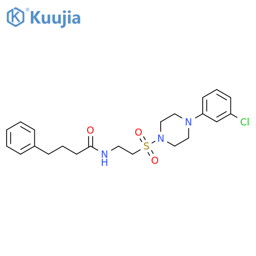 N-(2-{4-(3-chlorophenyl)piperazin-1-ylsulfonyl}ethyl)-4-phenylbutanamide structure